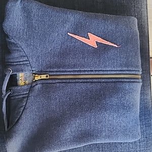 Aviator Nation Bolt Navy Hoodie Zip-Up, XS